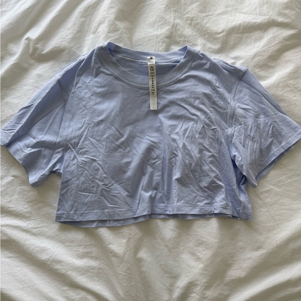 lululemon athletica Light Blue Cropped Tee